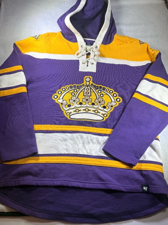 ‘47 Brand Jackets & Blazers - OLD TIME HOCKEY LOS ANGELES KINGS VINTAGE PUCK DROP DUAL HERITAGE PURPLE SIZE L